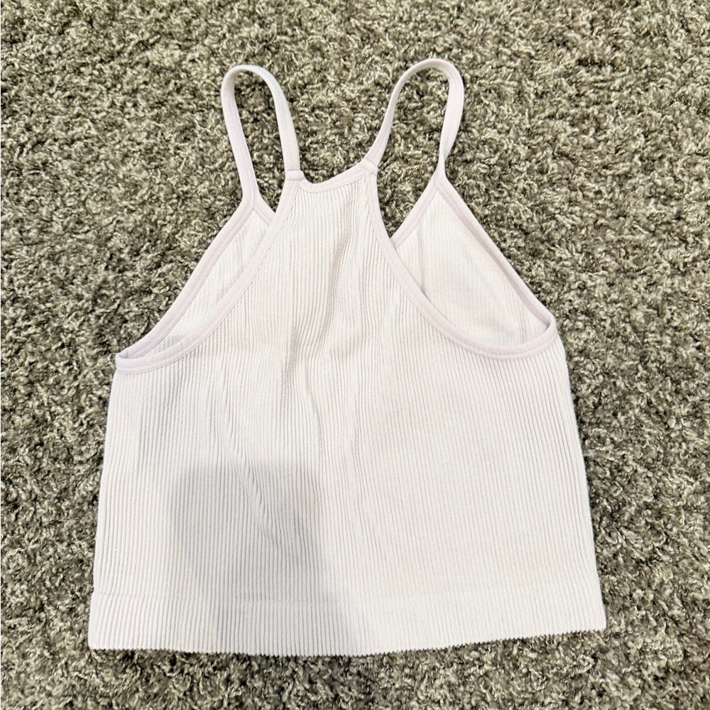 Tan Ribbed Cropped Tank Top - Picture 4 of 4